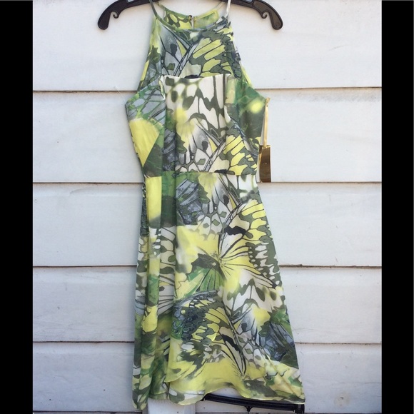 Anilee Dresses & Skirts - New Anilee green silk A line watercolor dress 0